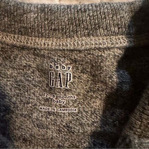 Baby Gap Gray Romper Onesie Sz 12-18 months - Picture 5 of 6